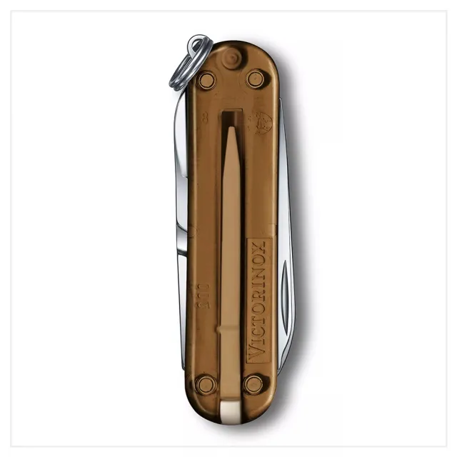 【VICTORINOX 瑞士維氏】Chocolate Fudge 經典7用瑞士刀款 58mm/ 透咖啡色(0.6223.T55G)