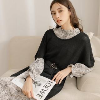 【OB 嚴選】針織肩袖排釦設計寬版毛衣 《FA3046》