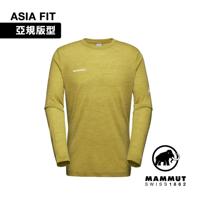 【Mammut 長毛象官方直營】Tree Wool FL Longsleeve AF 羊毛混紡快乾抗臭長袖T恤 光暈黃 男款 #1016-01720