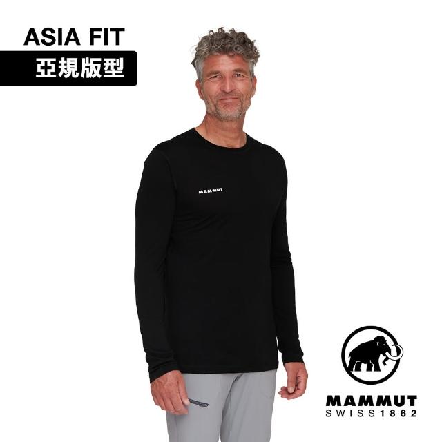 【Mammut 長毛象】Tree Wool FL Longsleeve AF Men 羊毛混紡快乾抗臭長袖T恤 黑色 男款 #1016-01720