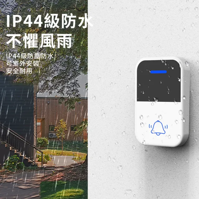 【QiChip】雙11 一對一 遠距離家用無線門鈴 家用防水叮咚電鈴 老人看護呼叫器 救護鈴 電鈴(QX-008)