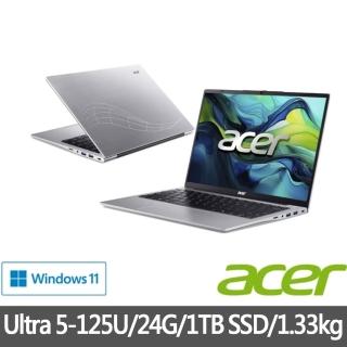 【Acer 宏碁】特仕版 14吋輕薄AI筆電(Swift Lite/SFL14-51M-50W8/Ultra5-125U/8G+16G/改裝1TB SDD/Win11)