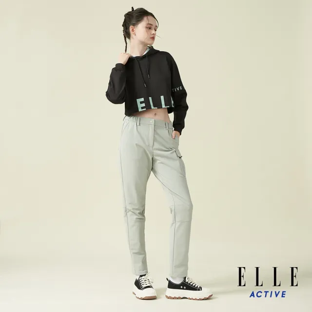 【ELLE ACTIVE】女款 四面彈多口袋平口休閒長褲-淺灰色(EA24A2W3403-93)