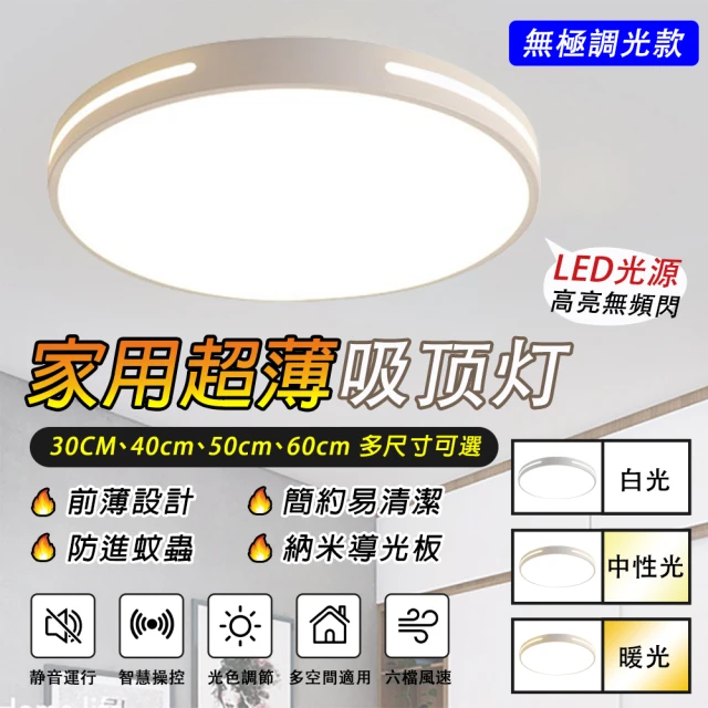 LADUTA 拉布塔 LED吸頂燈 三色調光30CM24W 吸頂燈 臥室燈 客廳燈(無頻閃 護眼房間電燈 客廳燈飾 燈具)