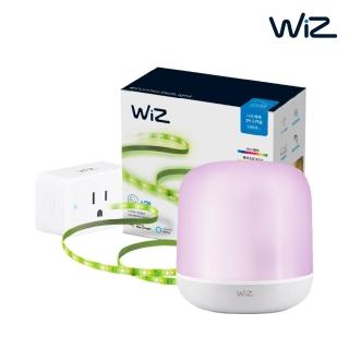 【Philips 飛利浦】WiZ 智慧 LED 氛圍情境燈+WiZ 智慧插座+WiZ LED 2M全綵燈帶(居家佈置、節慶燈飾)