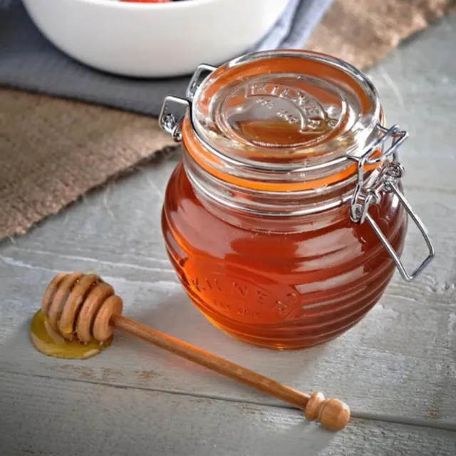 【KILNER】英國品牌蜂蜜玻璃密封罐附蜂蜜勺-400ml(買1送1)