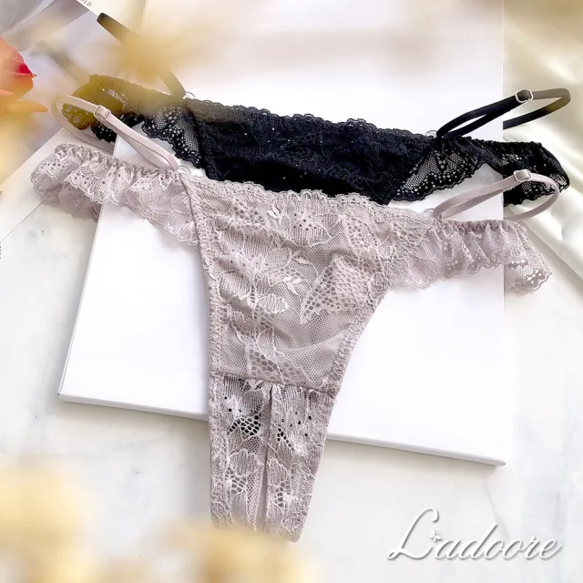 【L’adoore 蕾朵兒】冰霸BRA 蕾絲涼感開襠褲 -紫(法式 蕾絲小褲 性感內衣 歐美 低腰 丁字褲 丁褲)