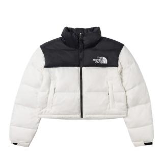 【The North Face】TNF 休閒 防潑水舒適保暖短版羽絨外套 W NUPTSE SHORT JACKET 女 米白(NF0A5GGEROU)