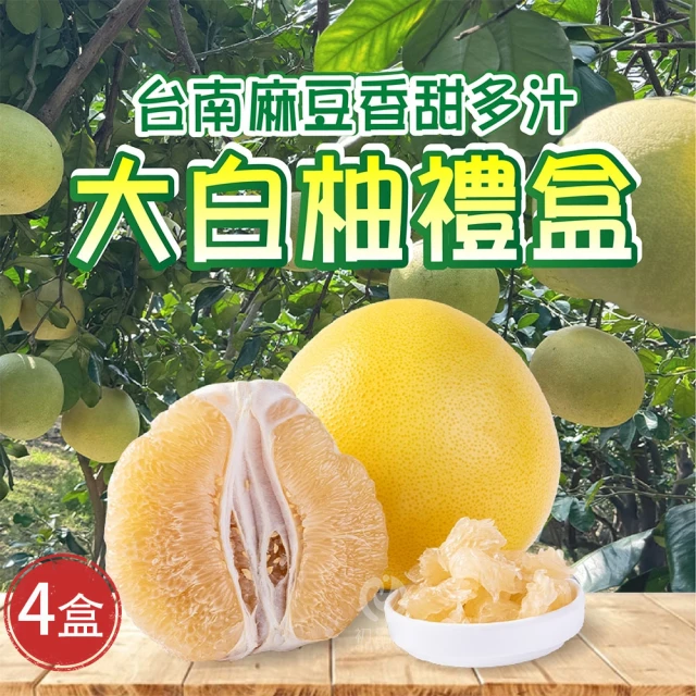 初品果 台南麻豆老欉白柚5斤2-6顆x4盒(內行品白柚_麻豆老欉白柚_產地直送)