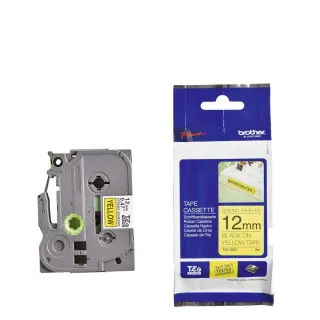 【brother】官方直營 TZe-S631★超黏性護貝標籤帶 12mm 黃底黑字