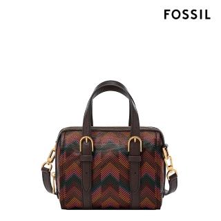 【FOSSIL 官方旗艦館】Carlie 迷你波士頓包-棕色霓虹紋 ZB11086998
