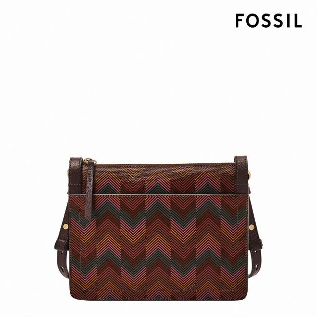 【FOSSIL 官方旗艦館】Taryn 斜背方包-棕色霓虹紋 ZB11079998