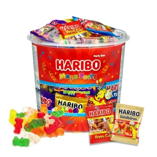 【HARIBO 哈瑞寶】無敵派對桶Q軟糖(1000g) 兩入組