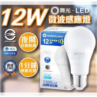 【DanceLight 舞光】單入組 LED微波感應燈泡 12W 全電壓 E27(感應燈泡 微波燈泡 居家照明)