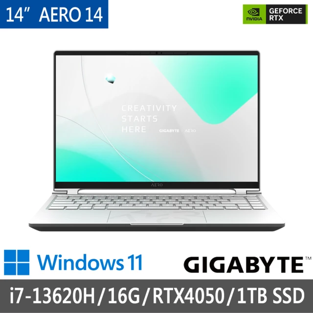 GIGABYTE 技嘉GIGABYTE 技嘉 14吋i7 RTX4050創作者筆電(AERO 14 OLED BMF-H2TWBB4SH/16G/1TB SSD/WIN11)