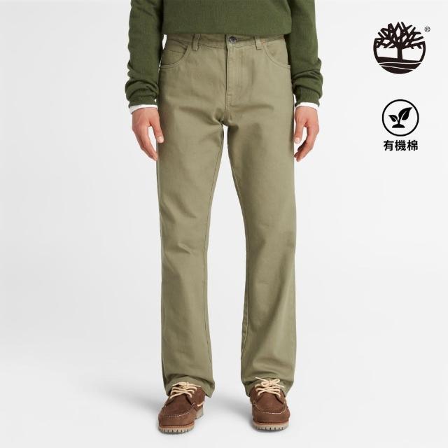 【Timberland】男款灰綠色多口袋直筒長褲(A6FHE590)