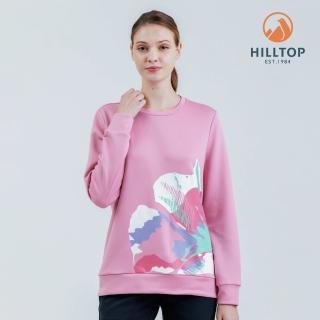 【Hilltop 山頂鳥】POLYGIENE抗菌吸濕快乾保暖彈性印花刷毛上衣 女 玫瑰粉｜PH51XFM5ECF0