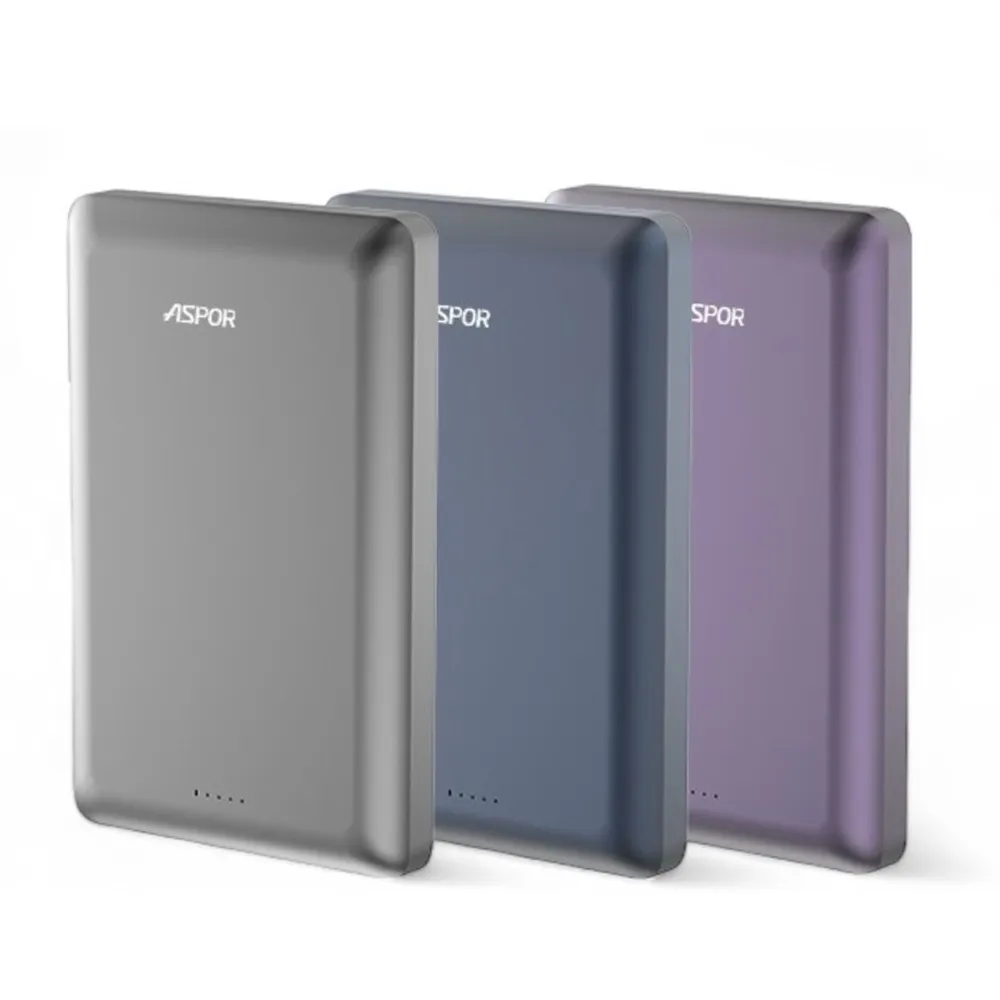 【ASPOR】A382 金屬超薄款/10000mAh/PD 20W/15W磁吸式無線閃充行動電源