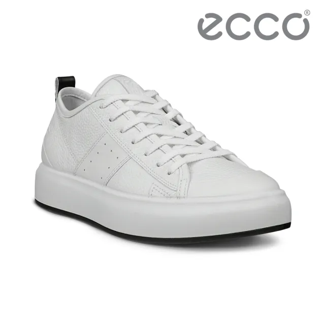 【ecco】STREET ACE W 街頭趣闖城市皮革休閒鞋 女鞋(白色 85681350874)