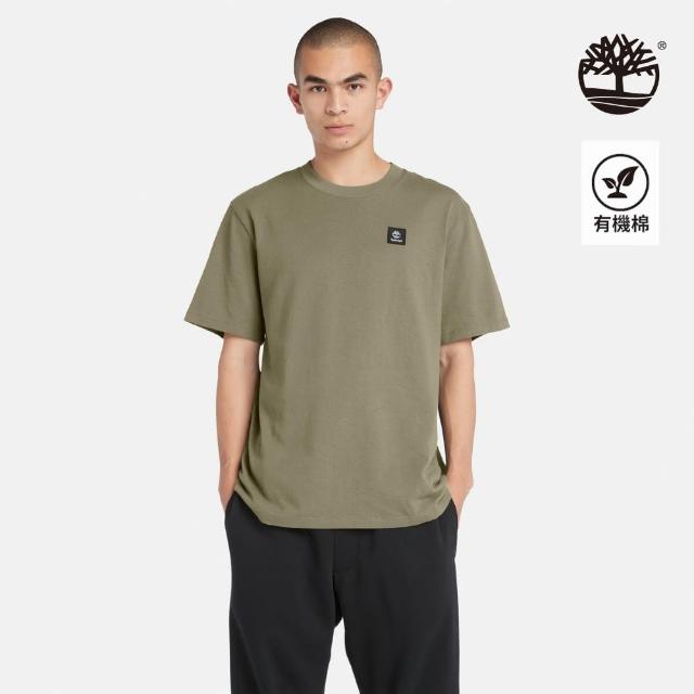 【Timberland 官方旗艦】男款灰綠色短袖休閒T恤(A42P5590)