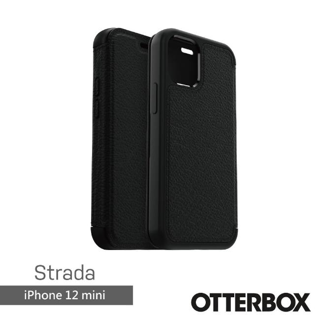 【OtterBox】iPhone 12 mini 5.4吋 Strada 步道者系列真皮掀蓋保護殼(黑)