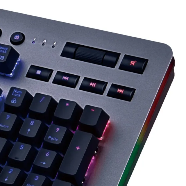 【Thermaltake 曜越】Level 20 RGB Cherry MX 機械式青軸電競鍵盤鈦灰特仕版 中文(KB-LVT-BLSRTC-01)