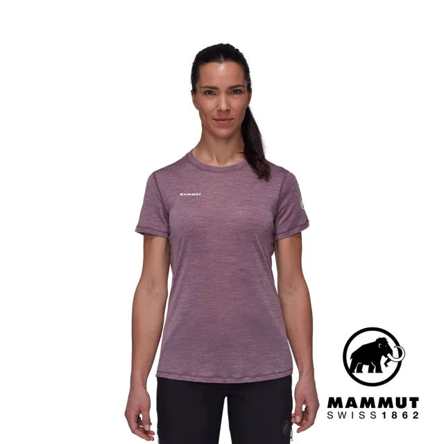 【Mammut 長毛象官方直營】Tree Wool FL T-Shirt W 羊毛混紡快乾抗臭短袖T恤 波動紫 女款 #1017-06670