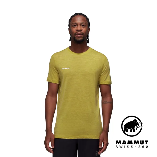 【Mammut 長毛象官方直營】Tree Wool FL T-Shirt Men 羊毛混紡快乾抗臭短袖T恤 光暈黃 男款 #1017-06660