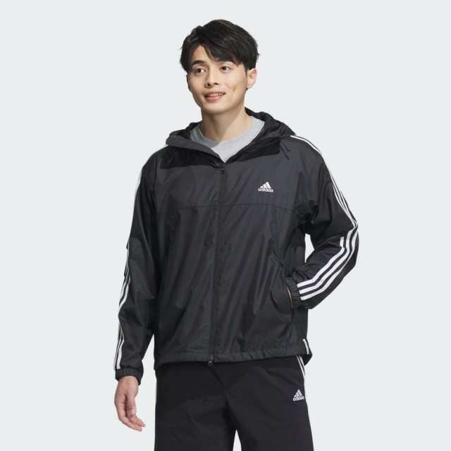 【adidas 愛迪達】雙11 運動服 風衣 連帽 男外套 ES+ 3S WV JKT(JF3912)