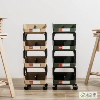 【Greencalm 綠舒市】樹德 分類整理車 推車 分類推車 置物 分類 HB-2354h(四層/大地色/推車)