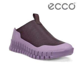 【ecco】GRUUV W 樂步低筒套入式皮革休閒鞋 女鞋(薰衣草紫/霧紅色 21832361069)