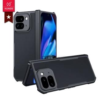 【XUNDD 訊迪】Google Pixel 9 Pro Fold 軍事防摔+自帶玻璃貼 鏡頭全包覆 摺疊手機殼-夜幕黑