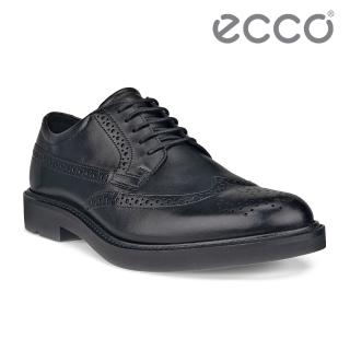 【ecco】METROPOLE LONDON 都會倫敦系列正裝皮革樂福鞋 男鞋(黑色 52561411001)