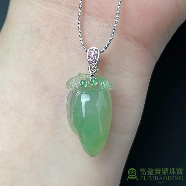 【Fubibaoding jeweler 富璧寶鼎珠寶】冰種淡綠小壽桃翡翠(天然A貨 冰種翡翠 壽桃 母親節 父親節)