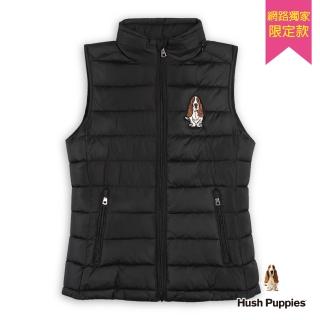 【Hush Puppies】女裝 背心 經典品牌刺繡狗背心(黑色 / 44217901)