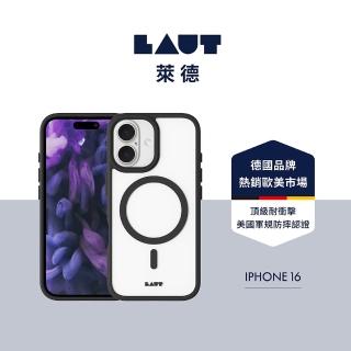 【LAUT 萊德】iPhone 16 磁吸簡約耐衝擊保護殼-霧黑(支援MagSafe功能)