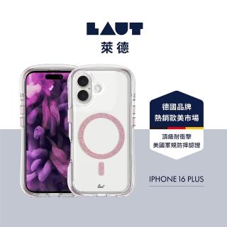 【LAUT 萊德】iPhone 16 Plus 磁吸360氣墊軍規耐衝擊保護殼-璀璨粉(支援MagSafe功能)