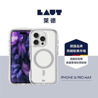 【LAUT 萊德】iPhone 16 Pro Max 磁吸360氣墊軍規耐衝擊保護殼-璀璨銀(支援MagSafe功能)
