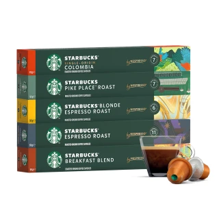 即期品【STARBUCKS 星巴克】Nespresso精選膠囊10顆x5盒(任選 適用original系列咖啡機)