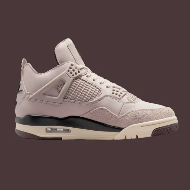 【NIKE 耐吉】休閒鞋 A Ma Maniere x Air Jordan 4 Fossil Stone W 聯名款 酒紅化石 男女段 FZ4810-200