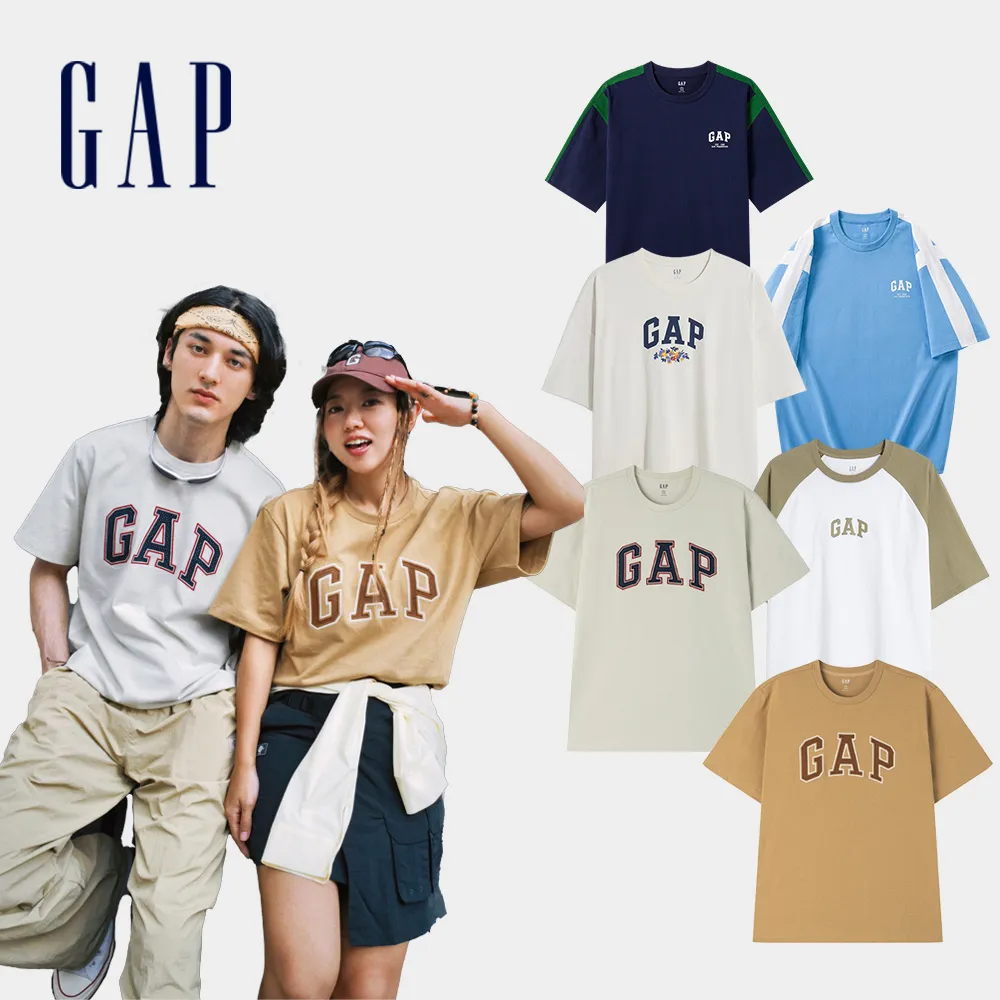 【GAP】男女裝 Logo純棉印花圓領短袖T恤-多款可選(465626&608999&548036)