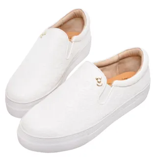 【Ann’S】Ann’S X Sanrio三麗鷗 HELLO KITTY 聯名經典滿版無色烙印厚底懶人鞋3.5cm(白)