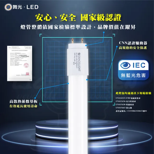 【DanceLight 舞光】單入組 T8 LED燈管 四尺單管山型燈具(白光/中性光/黃光)