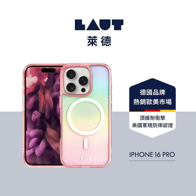 【LAUT 萊德】iPhone 16 Pro 磁吸炫彩保護殼-彩透粉(支援MagSafe功能)