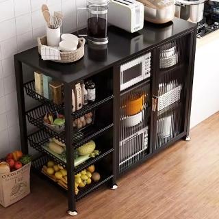 【靚白家居】鋼製廚房收納櫃 120CM 五層款 S482(置物櫃 廚架 櫥櫃 電器架 微波爐架 收納層架 展示架)