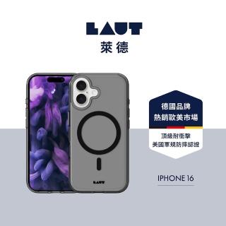 【LAUT 萊德】iPhone 16 磁吸晶透保護殼-透黑(支援MagSafe功能)