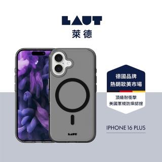 【LAUT 萊德】iPhone 16 Plus 磁吸晶透保護殼-透黑(支援MagSafe功能)