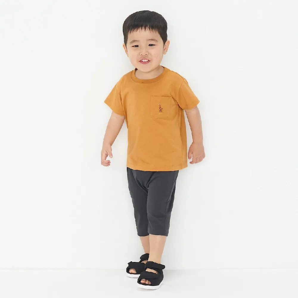 【MUJI 無印良品】幼兒容易穿脫刺繡口袋短袖T恤(共6色)