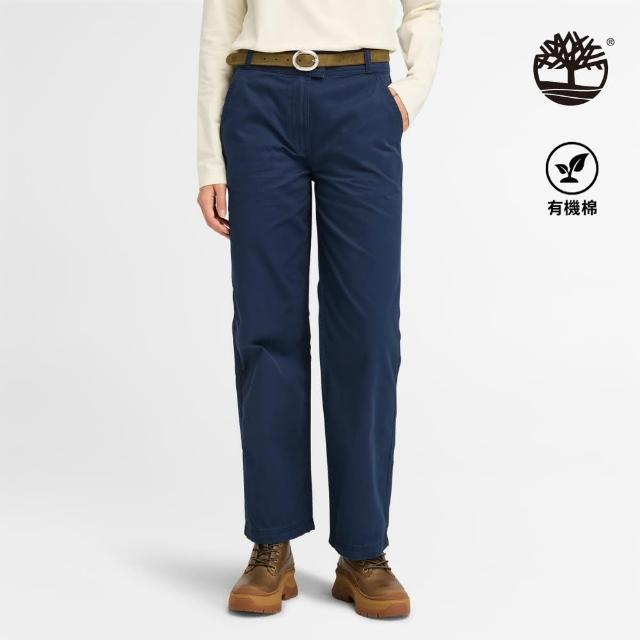 【Timberland】女款深藍色直筒休閒長褲(A5ZVY451)