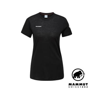 【Mammut 長毛象官方直營】Tree Wool FL T-Shirt Women 羊毛混紡快乾抗臭短袖T恤 黑色 女款 #1017-06670